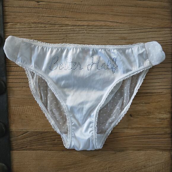 Victoria's Secret Bridal Better Half White Wedding Bikini Panties sz S New - Picture 1 of 5
